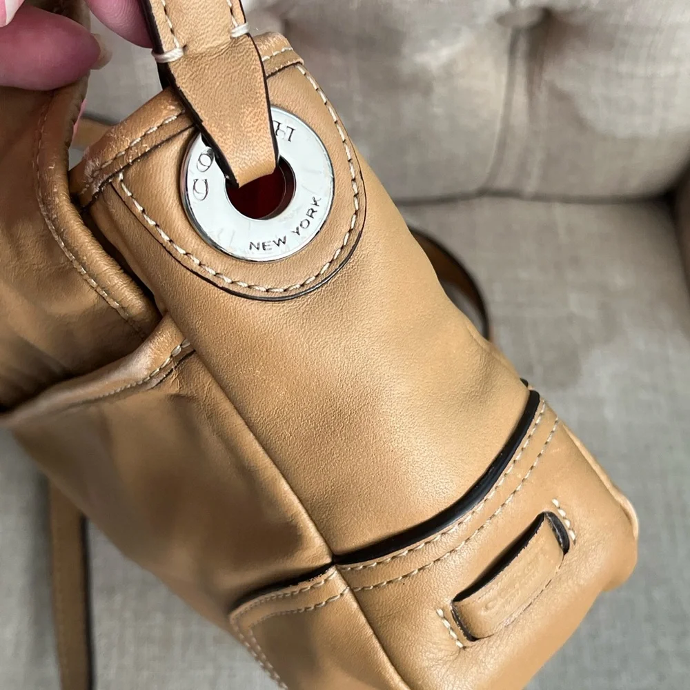 Coach Camel Leather Crossbody Bag - Picture 7 of 14